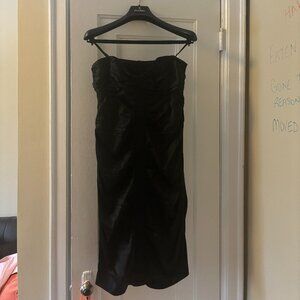 Vintage Strapless Black Silk Nicole Miller LBD